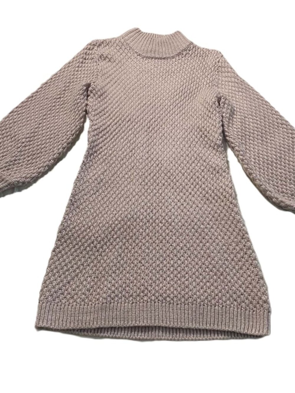 Harper Heritage Sweater Dress Women's Small Taupe Textured Knit Raglan